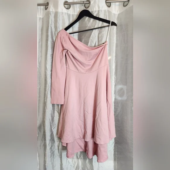 Pink One Shoulder Dress - Picture 5 of 8